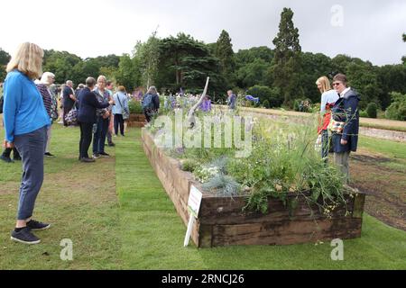 Safran Walden, Großbritannien. September 2023. Die BBC Gardeners' World Autumn Fair findet im Audley End House and Gardens in Essex statt. Eine der schönen Grenzen zeigt „Escape to the Sea“, entworfen von Linda Lyne. Radio: Eastern Views/Alamy Live News Stockfoto