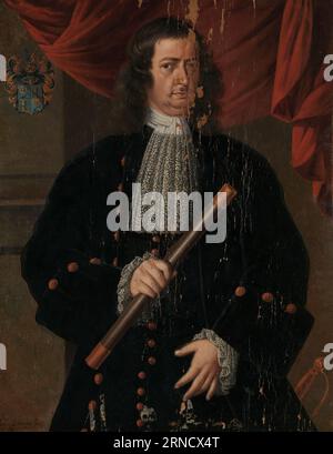 Porträt von Christoffel van Swoll (Swol, Zwol), Generalgouverneur der Niederländischen Ostindien zwischen 1713 und 1718 von Hendrik van den Bosch Stockfoto