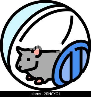 Hamster in Kugel Haustier Farbe Symbol Vektor Illustration Stock Vektor