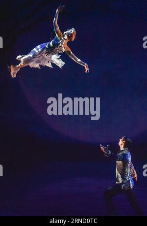 (160427) -- HONGKONG, 27. April 2016 -- Schauspieler spielen Eisballett The Swan Lake on Ice in Hong Kong, Südchina, 27. April 2016. ) (wyo) CHINA-HONG KONG-ICE BALLETT (CN) NgxWingxKin PUBLICATIONxNOTxINxCHN 160427 Hong KONG April 27 2016 Schauspieler spielen ICE Ballett der Schwanensee AUF EIS in Hong Kong Südchina April 27 2016 wyo China Hong Kong ICE Ballett CN NgxWingxKin PUBLATIONxNOTxINxCHN Stockfoto