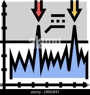 Vektordarstellung des Farbsymbols für den Maschinenbauingenieur bei der Schwingungsanalyse Stock Vektor