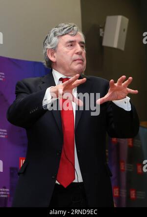 (160511) -- LONDON, 11. Mai 2016 -- der frühere britische Premierminister Gordon Brown zeigt seine erste große öffentliche Rede der europäischen Referendumskampagne an der London School of Economics and Political Science in London, England am 11. Mai 2016. ) GROSSBRITANNIEN-LONDON-GORDON BROWN-PUBLIC SPEECH-EU REFERENDUM HanxYan PUBLICATIONxNOTxINxCHN 160511 London 11. Mai 2016 der frühere britische Premierminister Gordon Brown zeigt seine erste große öffentliche Rede der Europäischen Referendumskampagne AN der London School of Economics and Political Science in London England AM 11. Mai 2016 Stockfoto