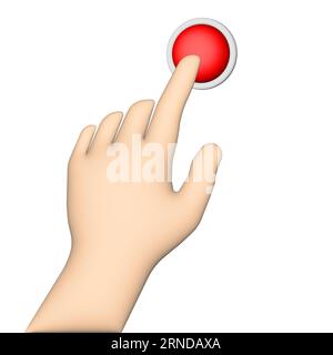 Ein Mann, der einen ein-/Ausschalter drückt. Stockfoto