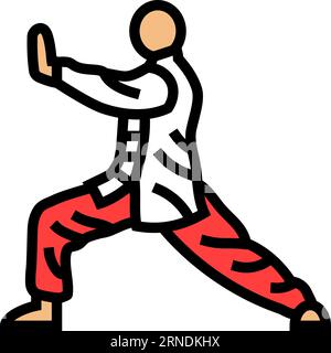 tai Chi Praxis taoismus Farbsymbol Vektor Illustration Stock Vektor