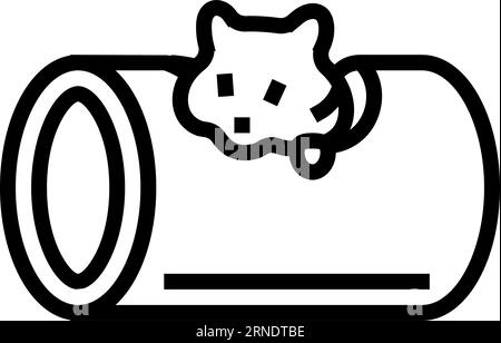 Hamster in Tunnel PET Line Icon Vektor Illustration Stock Vektor