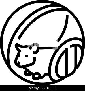 Hamster in Ball Haustier Linie Symbol Vektor Illustration Stock Vektor