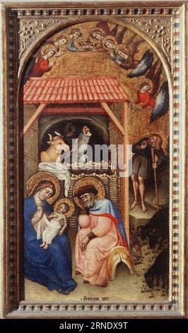 Christi Geburt um 1380 von Simone dei Crocifissi Stockfoto