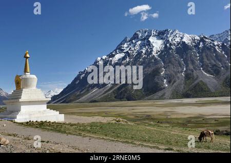 (160605) -- TIBET, 5. Juni 2016 -- Foto aufgenommen am 4. Juni 2016 zeigt Gletscher und eine Pagode in der Nähe des Ranwu-Sees im Basu County von Chamdo City, südwestchinesische Autonome Region Tibet. ) (wx) CHINA-TIBET-RANWU SEENLANDSCHAFT (CN) ZhangxRufeng PUBLICATIONxNOTxINxCHN 160605 Tibet 5. Juni 2016 Foto aufgenommen AM 4. Juni 2016 zeigt Gletscher und eine Pagode in der Nähe des Ranwu Sees im Basu County Chamdo City Südwesten Chinas S Tibet Autonome Region wx China Tibet Ranwu Seenlandschaft CN ZhangxRufeng PUCHINxBLN Stockfoto