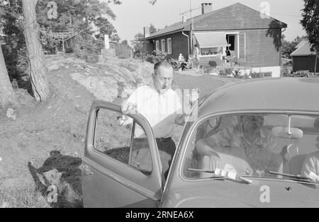 Aktuell 26 - 6 - 1974: Aber die Konvoi-Stadt blüht.es fehlte nicht an düsteren Vorhersagen, aber Convoibyen steht heute als blühendes Denkmal für Leif Heimstads Idee einer separaten Lebensumgebung für Kriegssegler. Foto: Ivar Aaserud / aktuell / NTB ***FOTO NICHT VERARBEITET*** dieser Text wurde automatisch übersetzt! Stockfoto