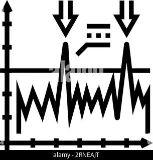 Schwingungsanalyse Liniensymbol für Maschinenbauingenieur Vektordarstellung Stock Vektor