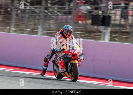 September 2023: Circuit de Barcelona-Catalunya, Barcelona, Spanien: Marc Marquez (93) aus Spanien und Repsol Honda Team während des MOTO GP Free Practice 1 des Catalunya Grand Prix auf der Rennstrecke von Montmelo Stockfoto