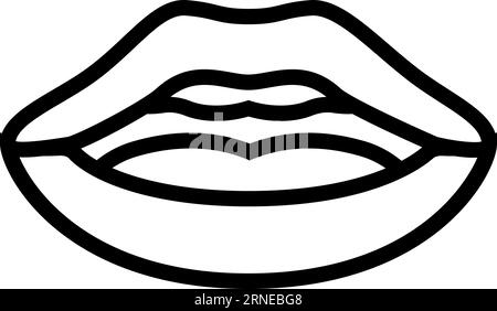 q mit Buchstabe Mund animieren Linie Symbol Vektor Illustration Stock Vektor