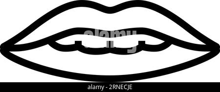 Vektor-Illustration des Zeichnungszeichens des f V-Buchstabens „Mund animieren“ Stock Vektor