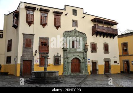 Casa de Colon, Südfassade (16. Jahrhundert). Las Palmas de Gran Canaria, Kanarische Inseln, Spanien. Stockfoto