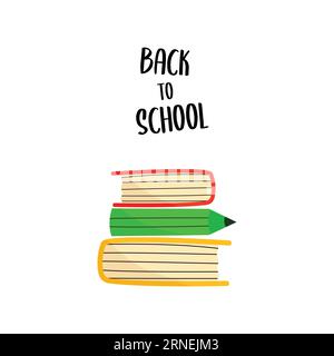 Zurück zur Schule Zeichentrickfilm-Doodle-Illustration. Schülergrundschule und Oberschulkonzept. Stock Vektor