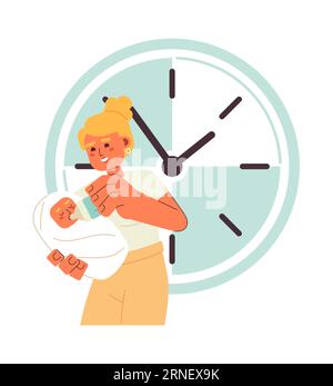 Babynahrung in der Zeitflachkonzeptvektor-Spot-Illustration Stock Vektor