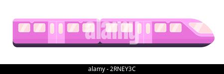 Moderner Hochgeschwindigkeitszug mit halbflachem Farbvektorobjekt Stock Vektor