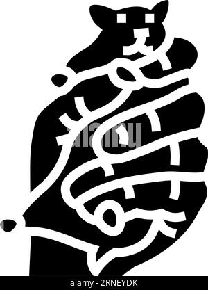 Hamster Haustier Hand Glyphen Symbol Vektor Illustration Stock Vektor