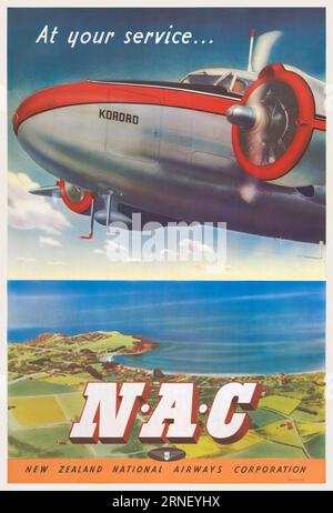 Zu Ihren Diensten... NAC. Künstler unbekannt. Das Poster wurde 1952 in Neuseeland veröffentlicht. Stockfoto