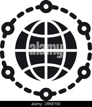 Symbol für Kommunikation rund um die Welt. Globale Verbindung Stock Vektor