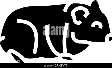 Hamster stehende Haustier Glyphen Symbol Vektor Illustration Stock Vektor