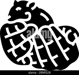 Hamster Hand Haustier Glyphen Symbol Vektor Illustration Stock Vektor