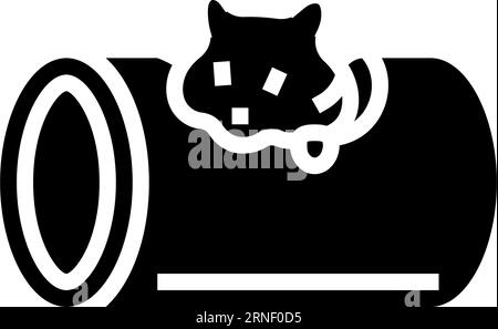 Hamster in Tunnel PET Glyph Icon Vektor Illustration Stock Vektor