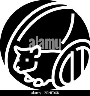 Hamster in Kugel-Haustier-Glyphen-Symbol-Vektor-Illustration Stock Vektor