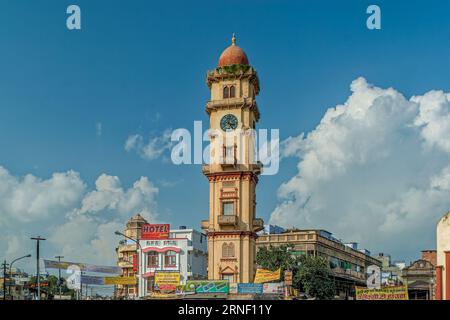 09 26 2005 Vintage Old Clock Tower, Halsey Road, Sakkar Patti, Naya Ganj, Kanpur Uttar Pradesh Indien Asien. Stockfoto