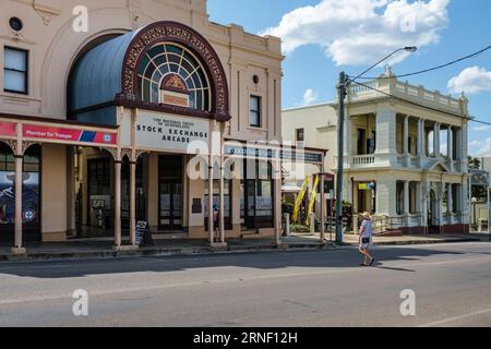 Die Börse Arcade und Rathaus, Charters Towers, Queensland, Australien Stockfoto