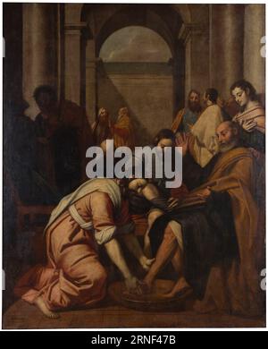 Jesus wascht Peters Füße 1657 von Antonio Arias Fernández Stockfoto