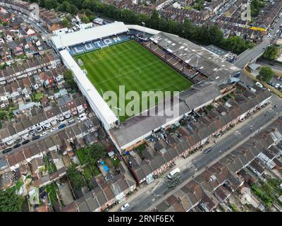 Eine Drohnenansicht vor dem Spiel der Premier League in Kenilworth Road, Luton. Bilddatum: Freitag, 1. September 2023. Stockfoto