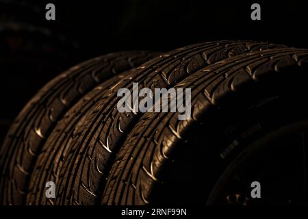 Monza, Italien. September 2023. Feuchte Pirelli-Reifen. Formel-1-Weltmeisterschaft, großer Preis von Italien, Rd 15, Freitag, 1. September 2023. Monza Italien. Quelle: James Moy/Alamy Live News Stockfoto