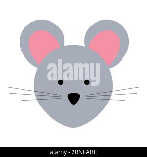 Chinesisches Tierkreistier im flachen Stil, Ratte. Vektorillustration Stock Vektor