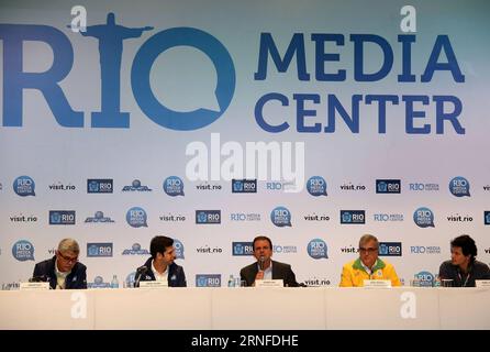 (160802) -- RIO DE JANEIRO, 2. Aug. 2016 -- Foto vom 2. Aug. 2016 zeigt die Sicht der Pressekonferenz in Rio de Janeiro, Brasilien. Die Stadtverwaltung von Rio präsentierte am Dienstag die Route der olympischen Flamme in Rio de Janeiro. ()(dh) (SP)BRASILIEN-RIO DE JANEIRO-OLYMPICS-FLAME LixMing PUBLICATIONxNOTxINxCHN 160802 Rio de Janeiro 2. August 2016 Foto aufgenommen AM 2. August 2016 zeigt die Sicht der Pressekonferenz in Rio de Janeiro Brasilien die Stadtverwaltung von Rio präsentierte AM Dienstag, DH SP Brasilien, die Route of Flame in Rio de Janeiro Olympische Spiele in Rio de Janeiro Flamme LixMing PUBLICATIONxNO Stockfoto