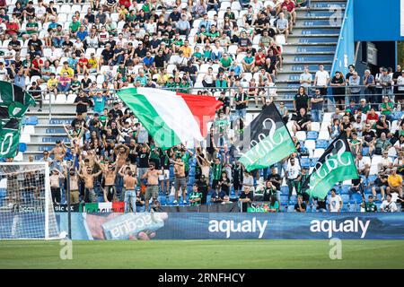 Reggio Emilia, Italien. September 2023. Fans von Sassuolo während des Spiels US Sassuolo gegen Hellas Verona FC, italienische Fußball-Serie A in Reggio Emilia, Italien, 01. September 2023 Credit: Independent Photo Agency/Alamy Live News Stockfoto