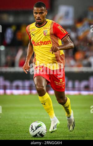 Lens, Frankreich. August 2023. Andy DIOUF von Lens während des Ligue-1-Fußballspiels der französischen Meisterschaft zwischen RC Lens und Stade Rennais (Rennes) am 20. August 2023 im Bollaert-Delelis-Stadion in Lens, Frankreich - Foto Matthieu Mirville/DPPI Credit: DPPI Media/Alamy Live News Stockfoto