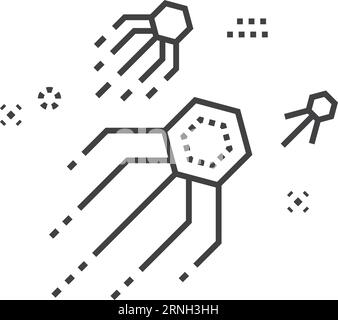 Nano-Roboter, lineares Symbol. Symbol für futuristische Technologie Stock Vektor