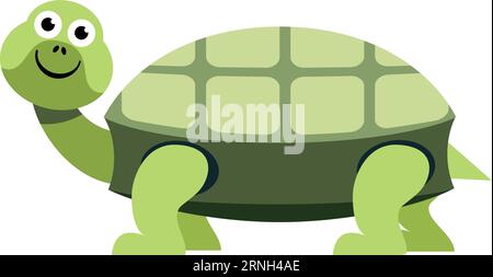Grüne Schildkröte. Lustiges Tier. Symbol für Zeichentrickreptilien Stock Vektor