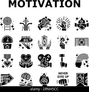 Motivationserfolge Challenge-Symbole setzen Vektor Stock Vektor