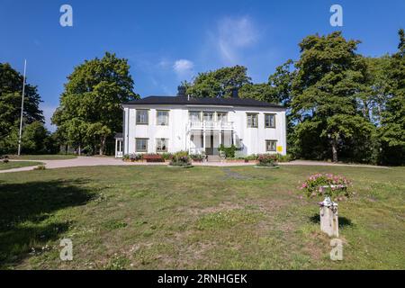 Suomeksi ||| auf Englisch Stockfoto