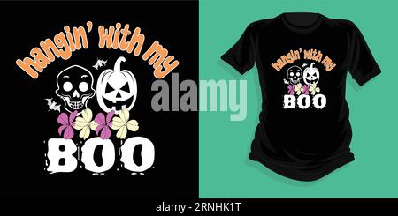 Hangin mit meinem Boo T-Shirt, Nurse Halloween T-Shirt, Tandy Fall T-Shirt, Halloween lustig Shirt, gruselige T-Shirt Stock Vektor