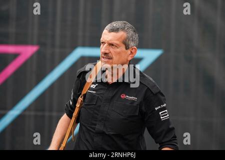 Monza, Italien. September 2023. Gunther Steiner, Teamchef des MoneyGram Haas F1 Teams, während der Formel 1 Pirelli GP d’Italia. Quelle: Alessio Morgese/Alessio Morgese/E-Mage/Alamy Live News Stockfoto