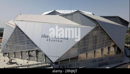 Panorama des Mercedes Benz Stadions in Atlanta Georgia und Umgebung Stockfoto