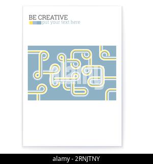 Vektorposter und Bannerschablone mit abstraktem Retro-Muster. Stock Vektor