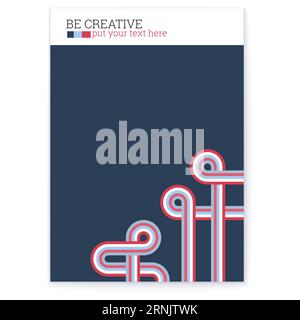 Abstraktes Muster im Vintage-Stil in biegsamer Rohrleitungsform. Moderne Farben. Stock Vektor