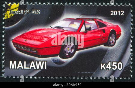 MALAWI - CA. 2012: Stempel von Malawi, zeigt Ferrari, ca. 2012 Stockfoto