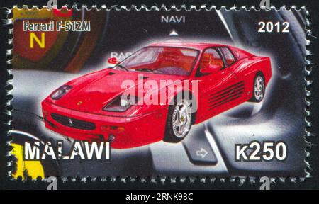 MALAWI - CA. 2012: Stempel von Malawi, zeigt Ferrari, ca. 2012 Stockfoto