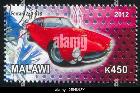 MALAWI - CA. 2012: Stempel von Malawi, zeigt Ferrari, ca. 2012 Stockfoto