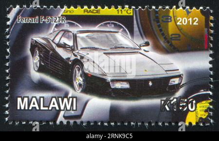 MALAWI - CA. 2012: Stempel von Malawi, zeigt Ferrari, ca. 2012 Stockfoto